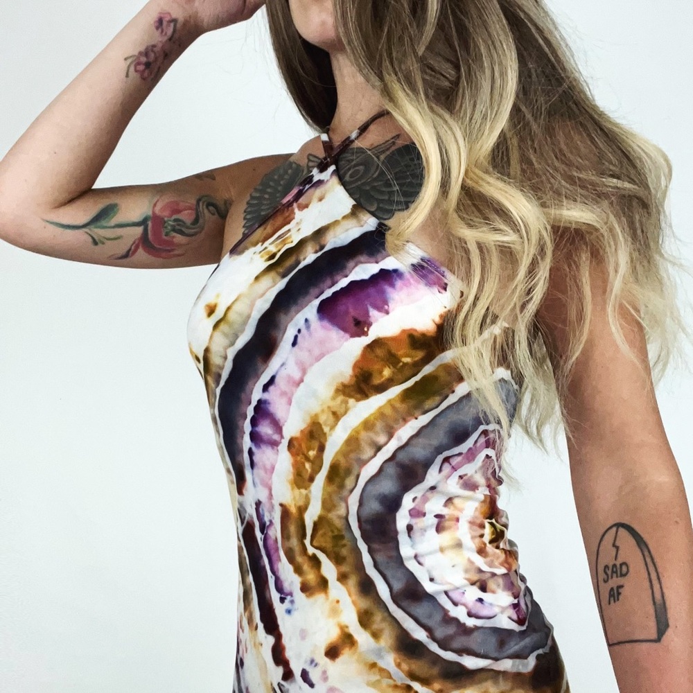 Hand-Dyed Bodycon Fitted Mini Dress | Size M